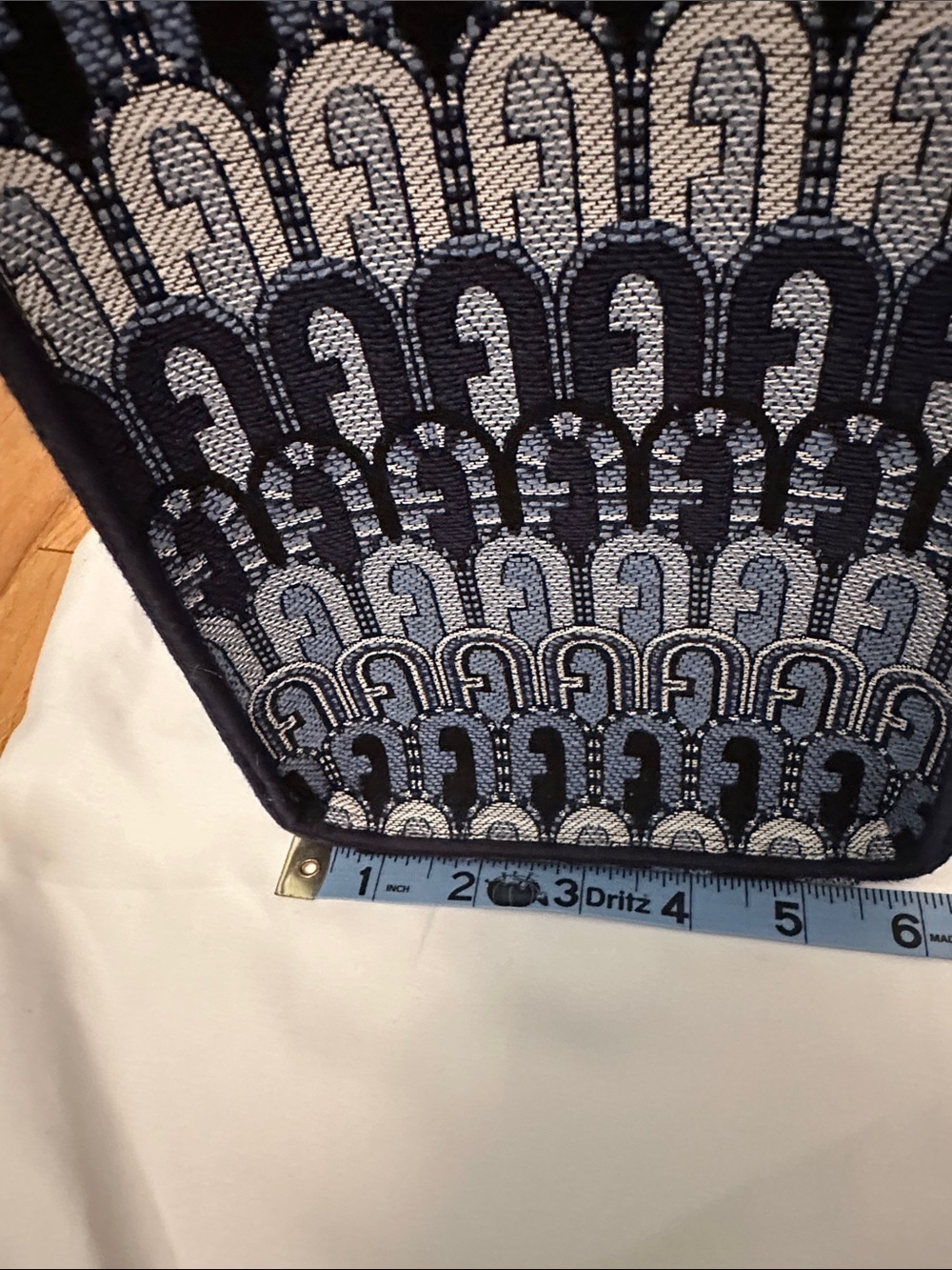 Furla Navy and Light Blue Jacquard Tote with Top Handles - Picture 4 of 11